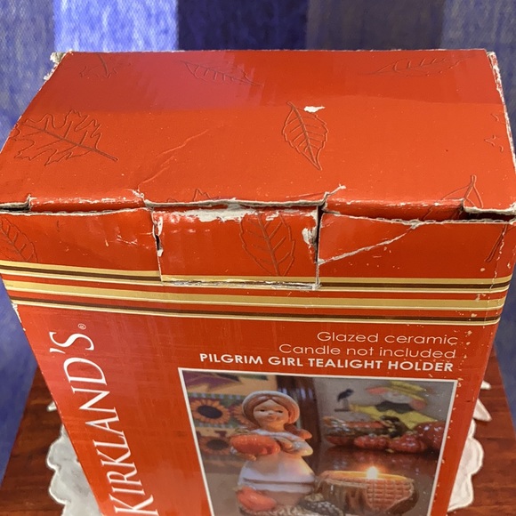 Vintage, rare, Kirkland's glazed ceramic pilgrim girl tea light holder - Picture 7 of 8